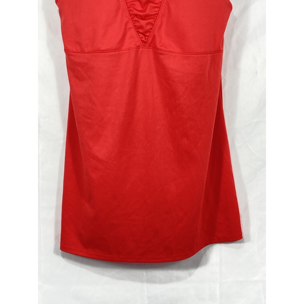 Athleta Side Ruched Racerback Tank Top, Built In Bra, Red Women's Size 38B Gym - Picture 7 of 16